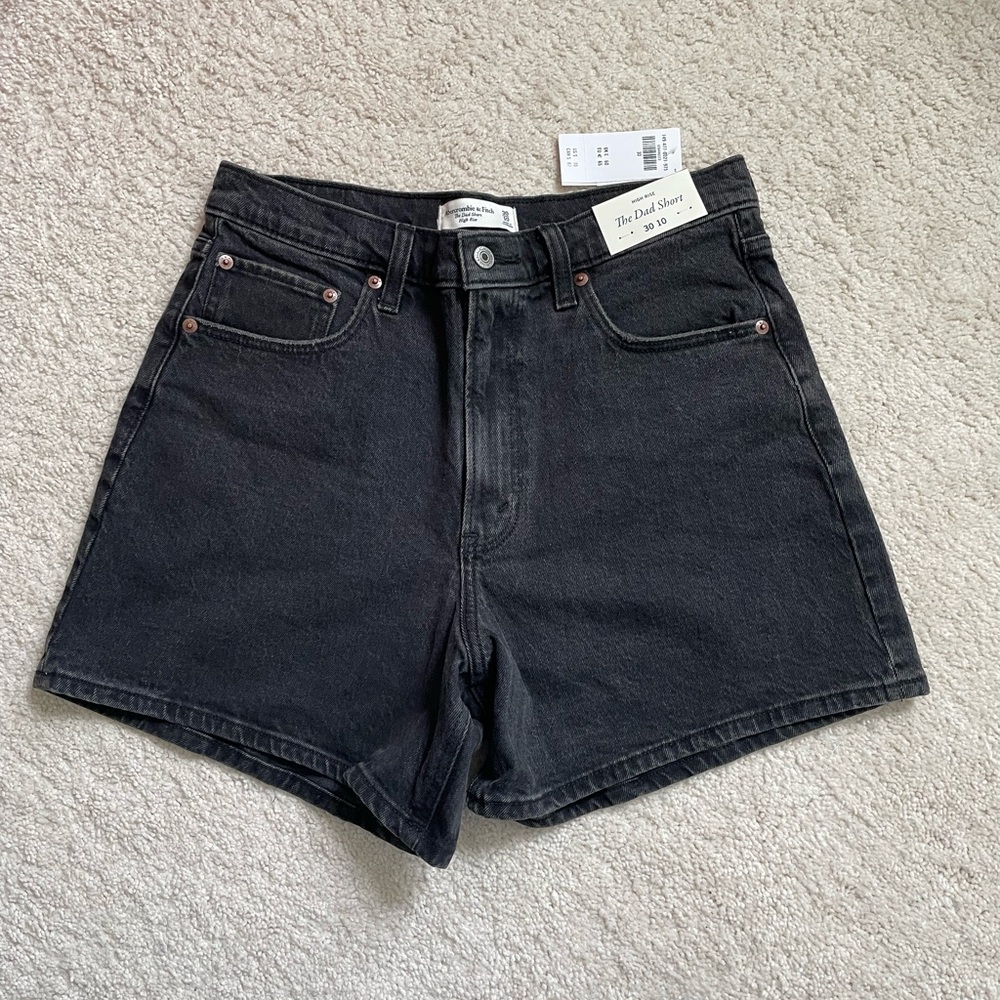Abercrombie & Fitch black denim shorts